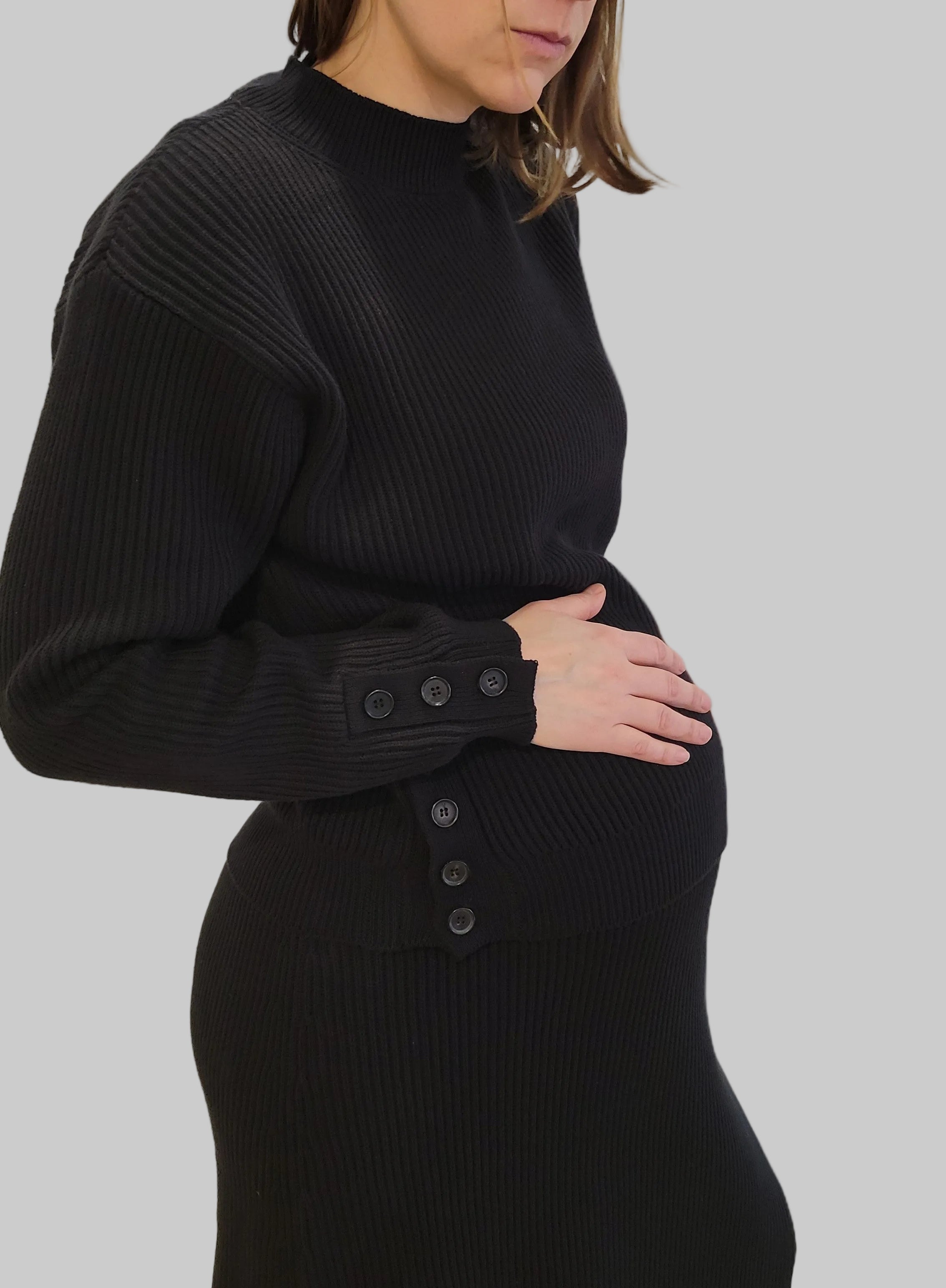Charlotte - Jupe de maternité noire - Coton Bio