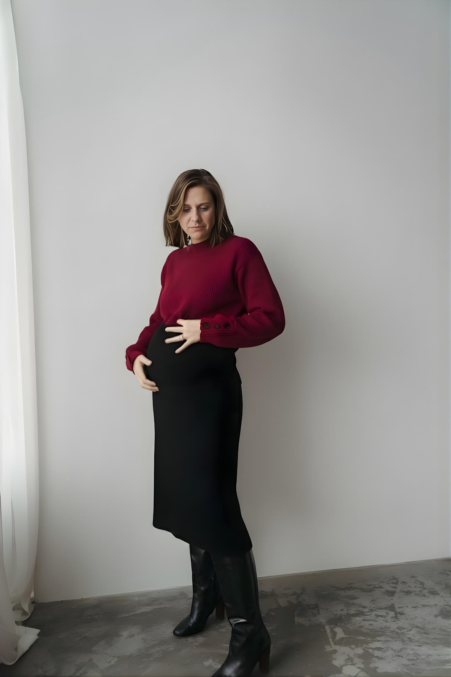 Charlotte - Jupe de maternité noire - Coton Bio
