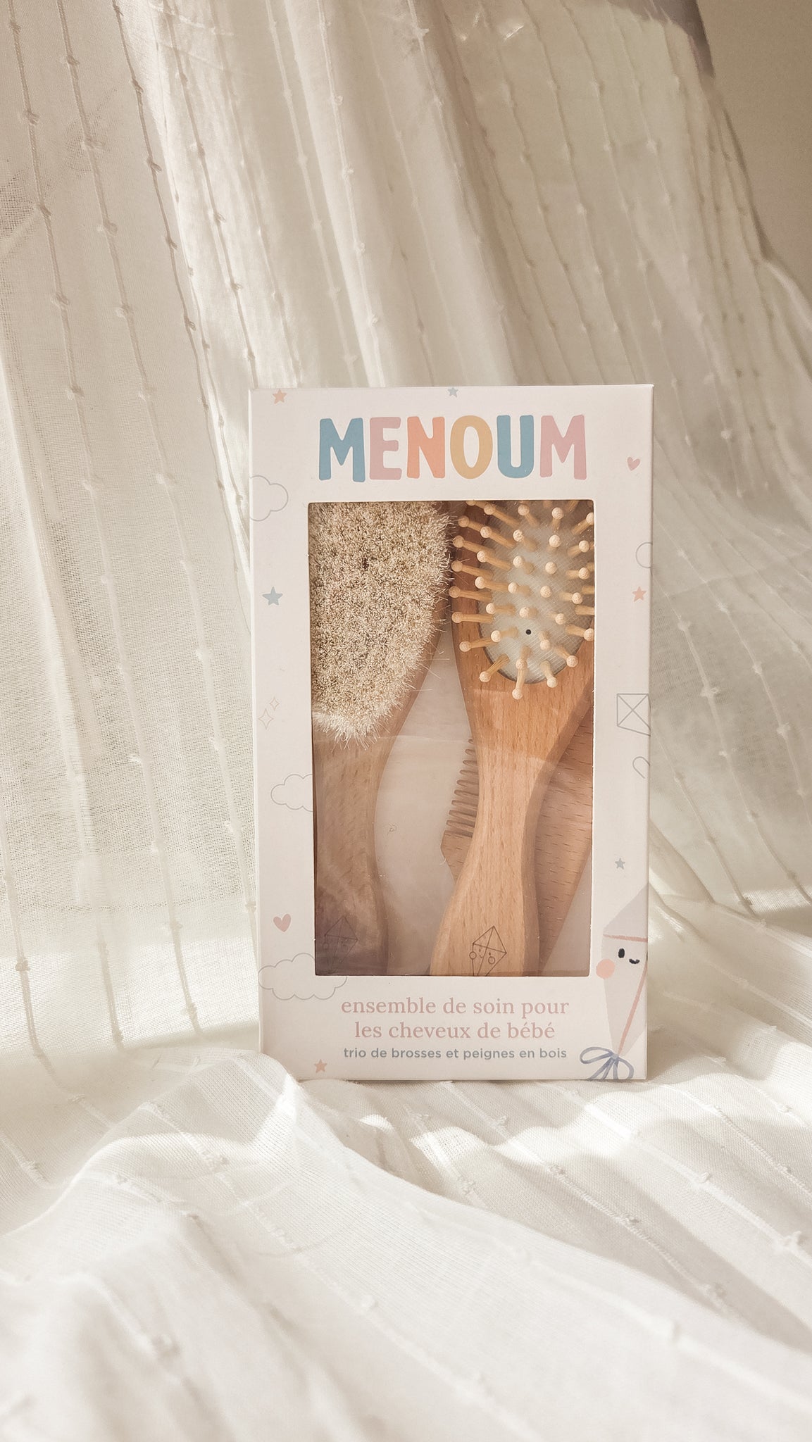 Hair brush and comb set - Menoum