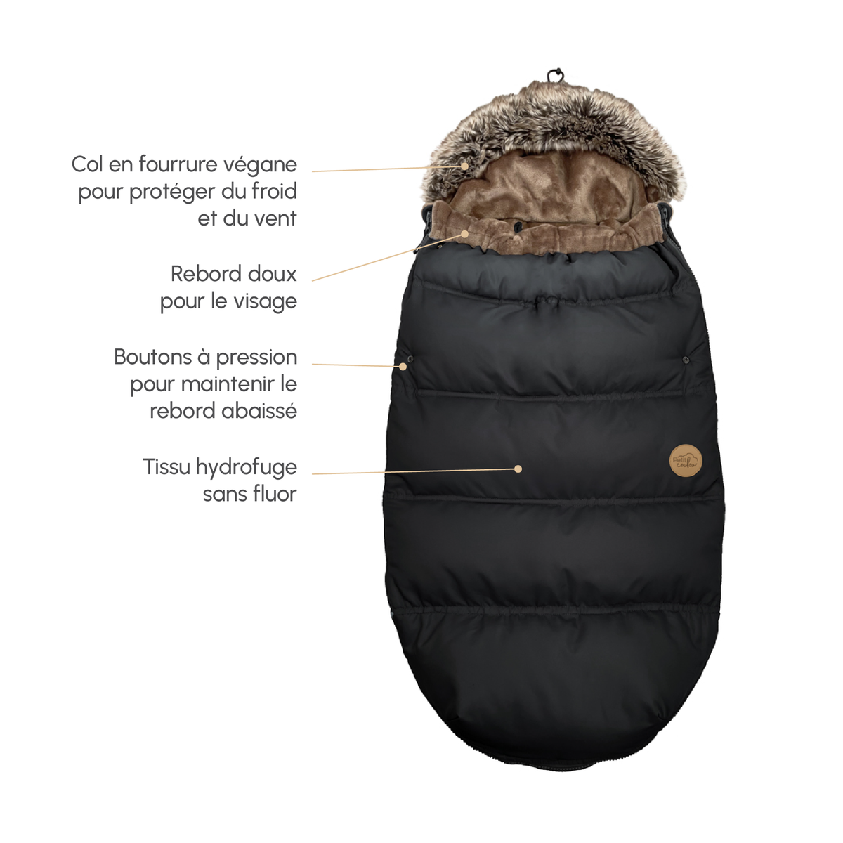 Housse chancelière pour landau et poussette (-30°C à 10°C) Petit Coulou
