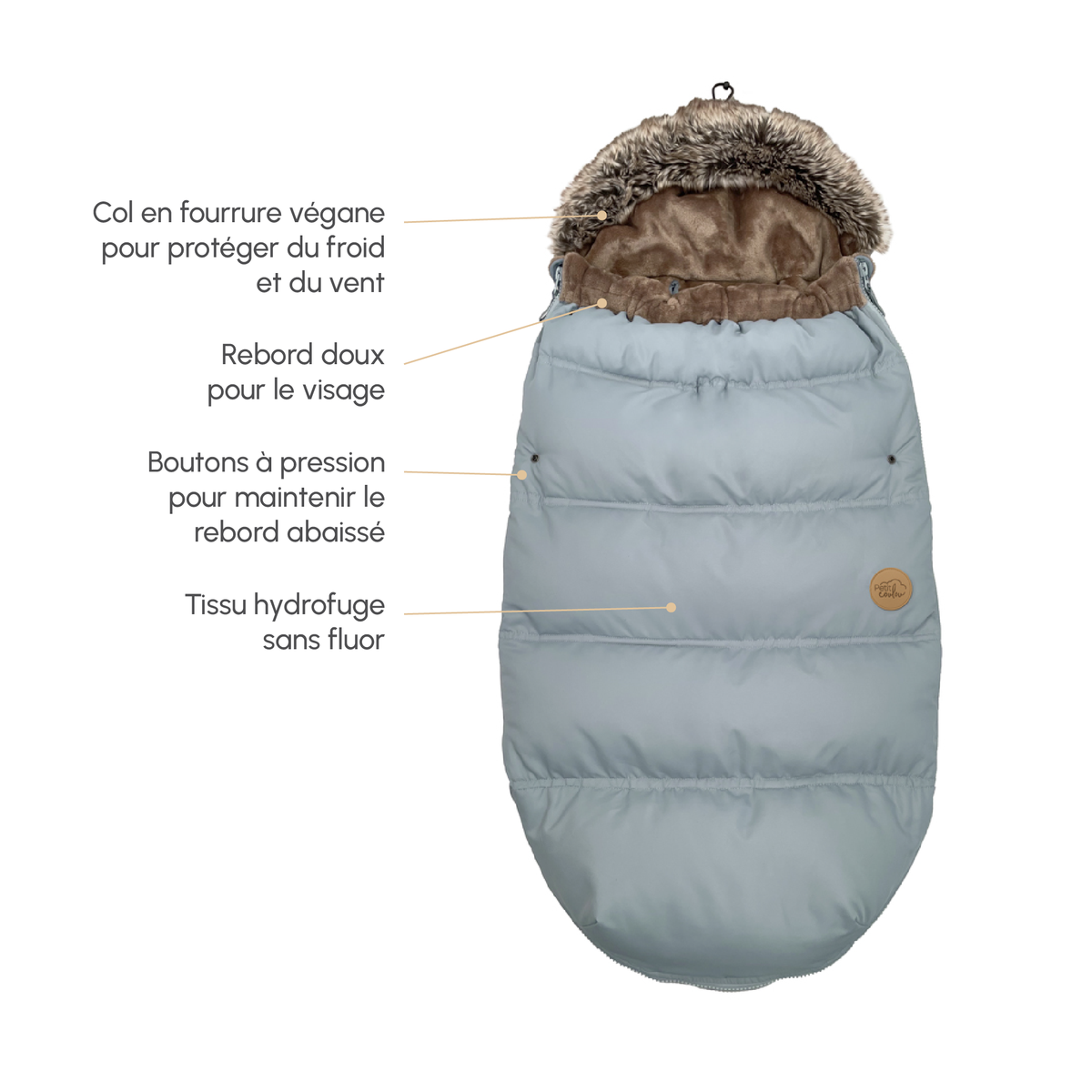 Housse chancelière pour landau et poussette (-30°C à 10°C) Petit Coulou