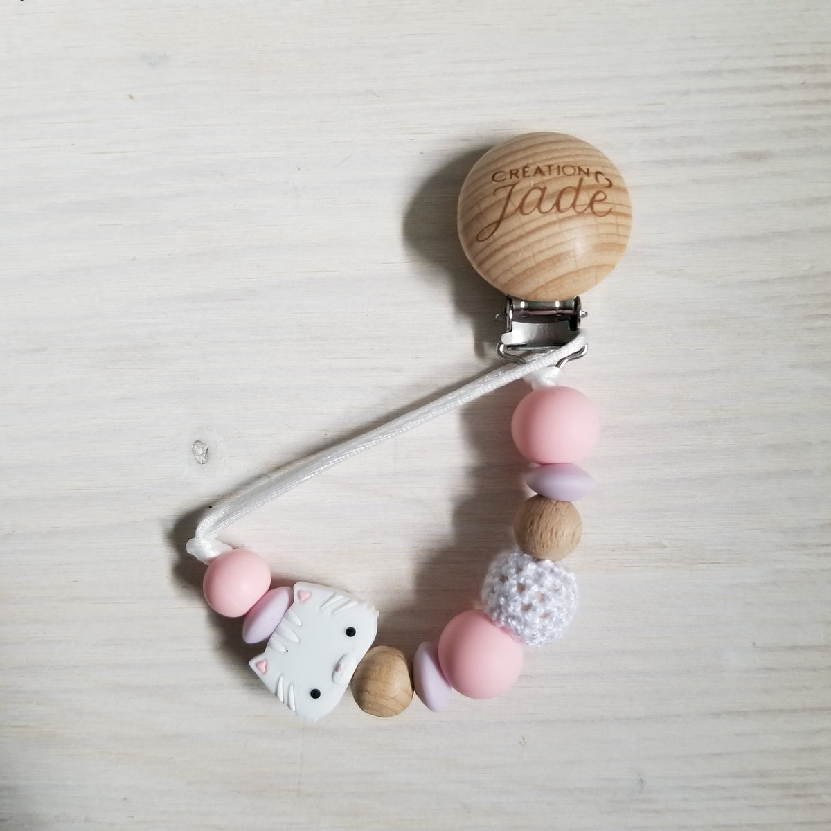 Attache-suce Bois - Chaton Rose