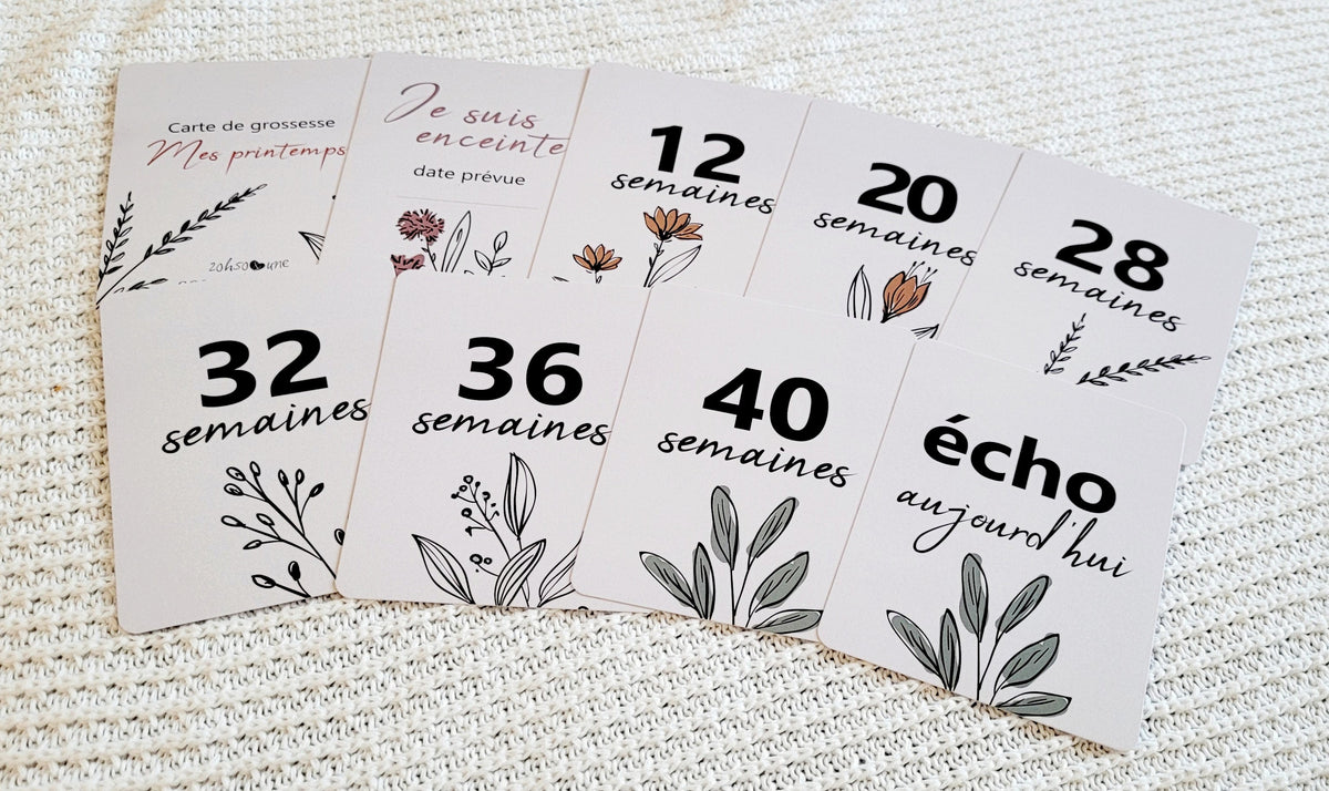 Cartes de suivi de grossesse - Mes printemps
