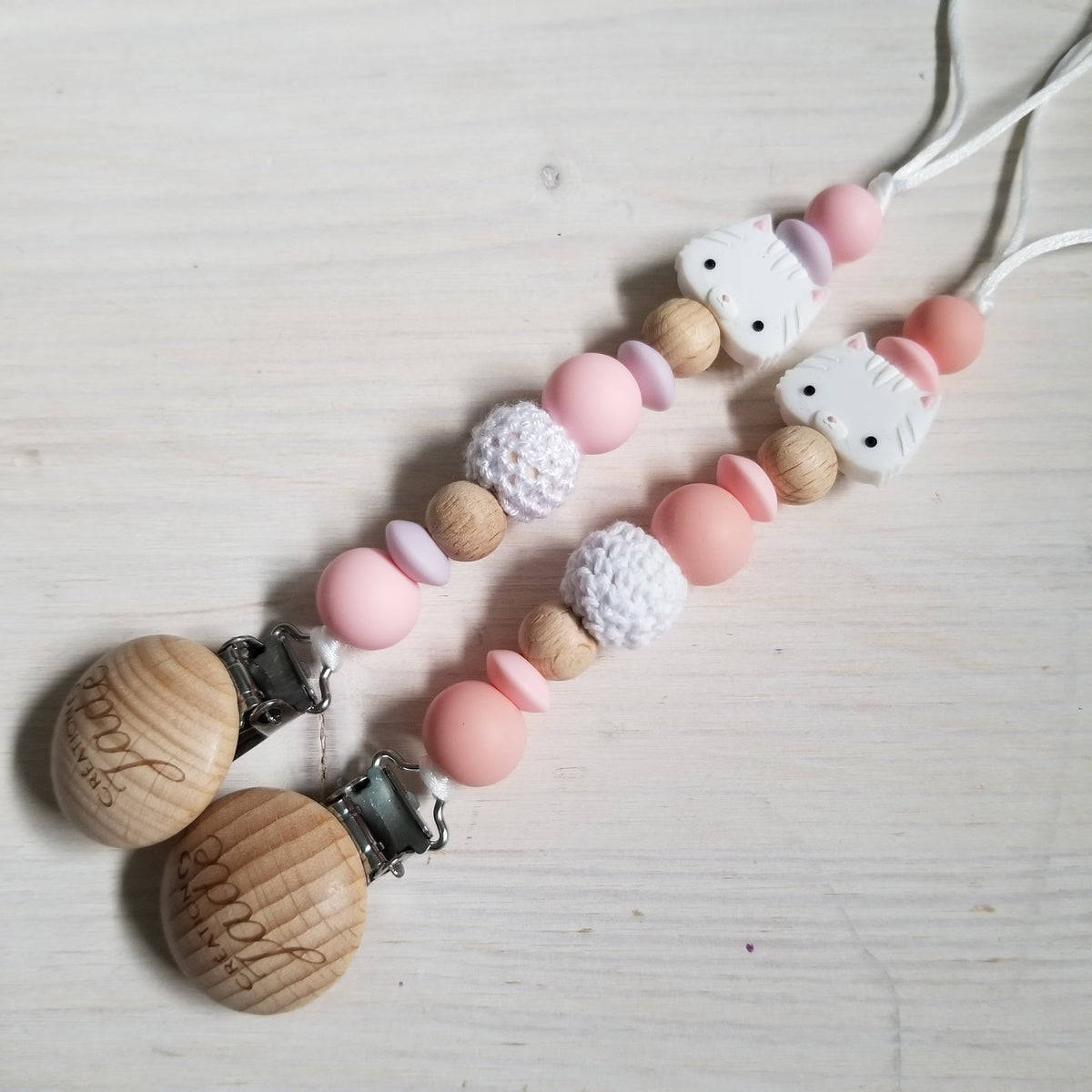 Attache-suce Bois - Chaton Rose