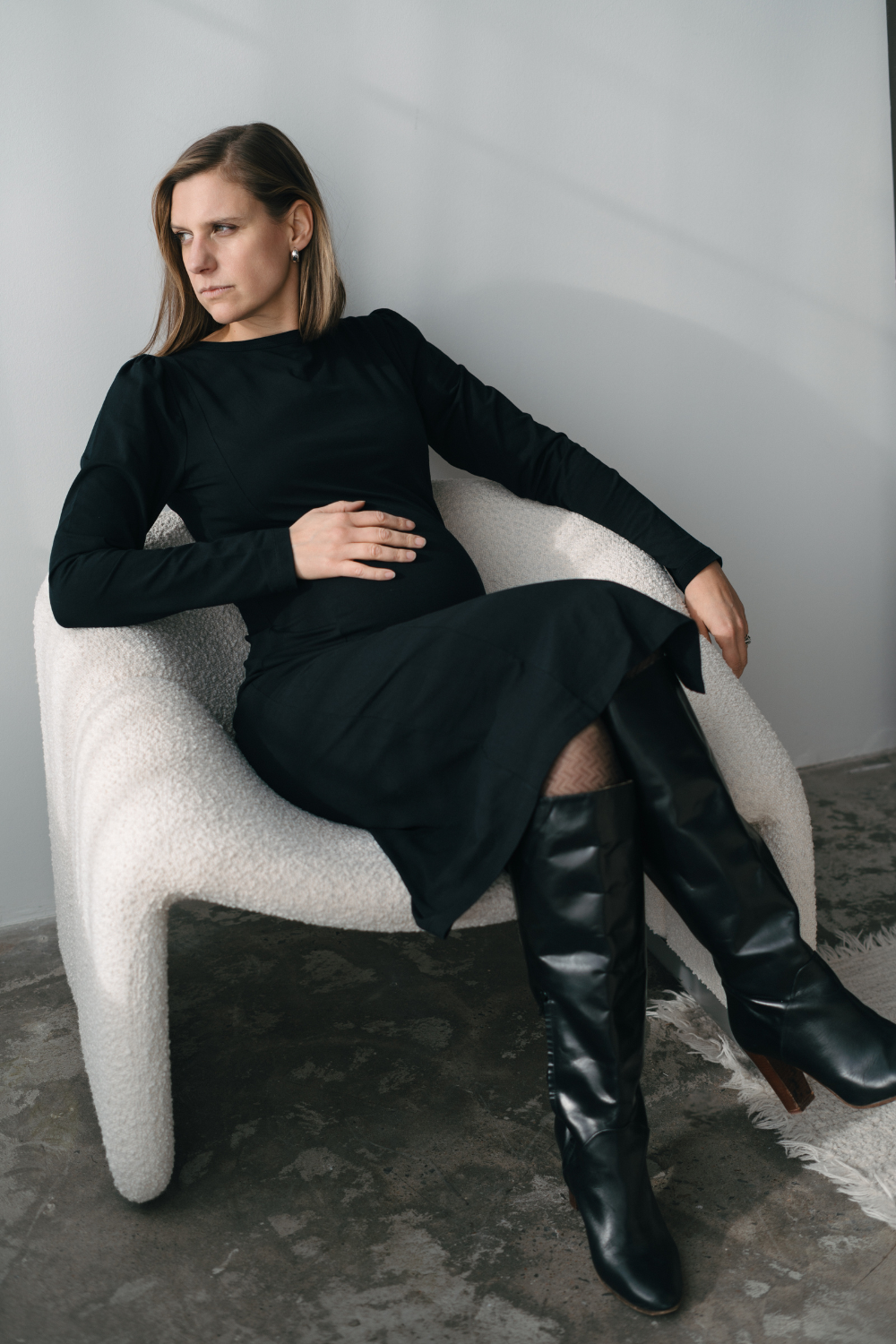 Alba - Robe de maternité Noire - Coton