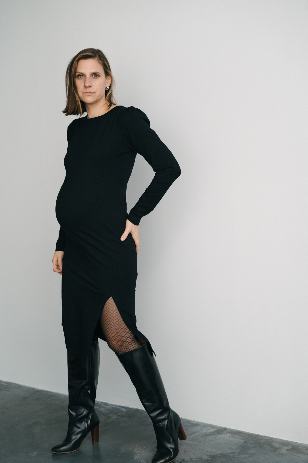 Alba - Robe de maternité Noire - Coton