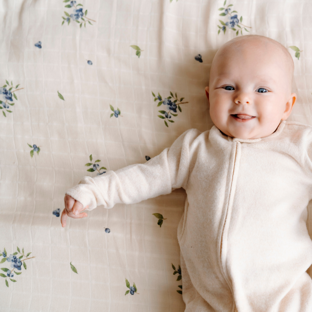 Organic Cotton Muslin Comforter & Pillowcase Set - Blueberry - PRE-ORDER
