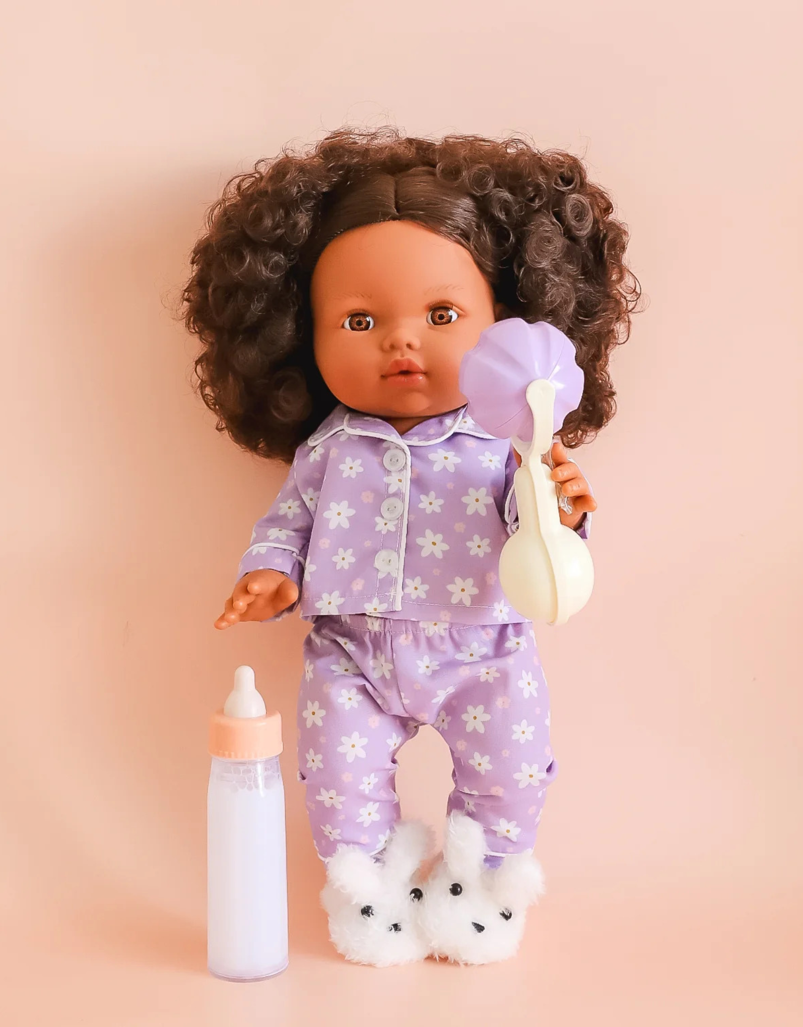 Sleepy Time Daisie Set - Pajamas, Slipper, Milk and Rattle - Tiny Harlow