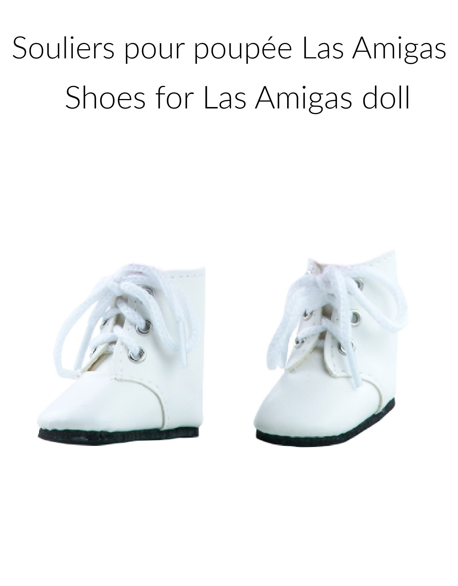 Las Amigas Doll Shoes - White ankle boots - Paola Reina