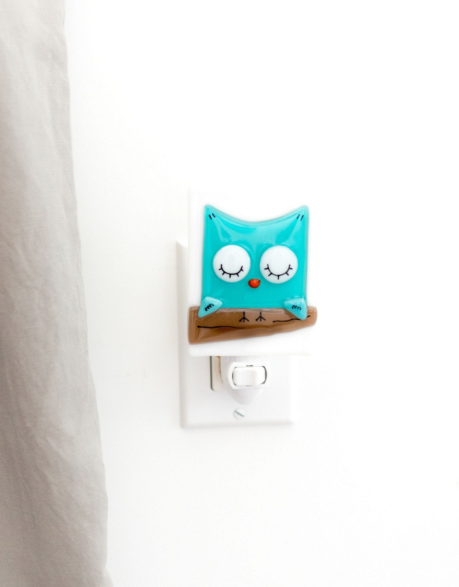 Night Light - Owl - Turquoise - Veille sur toi