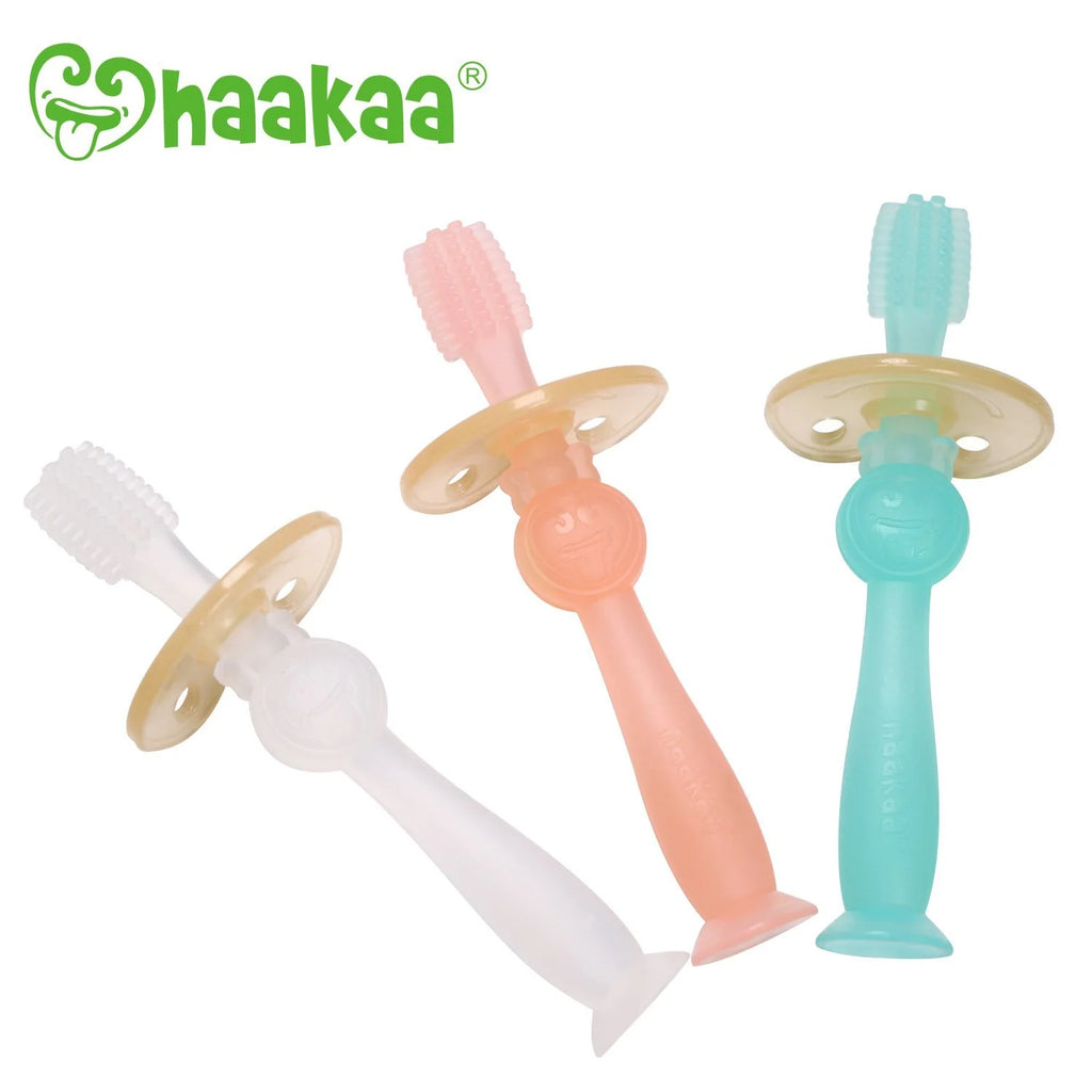 Haakaa, cepillo de dientes de silicona para bebés de 360° 