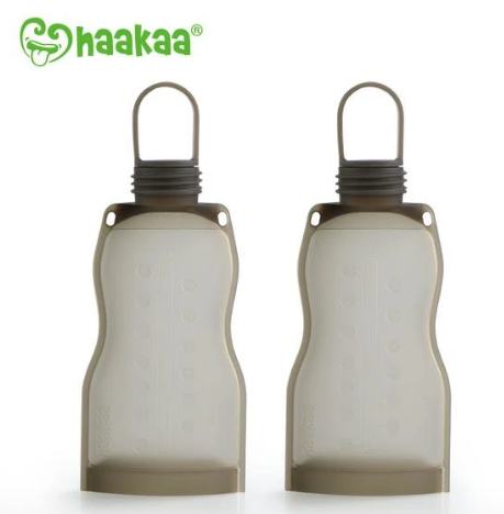 Haakaa, Set of 2 silicone breastmilk storage bags, 260 ml