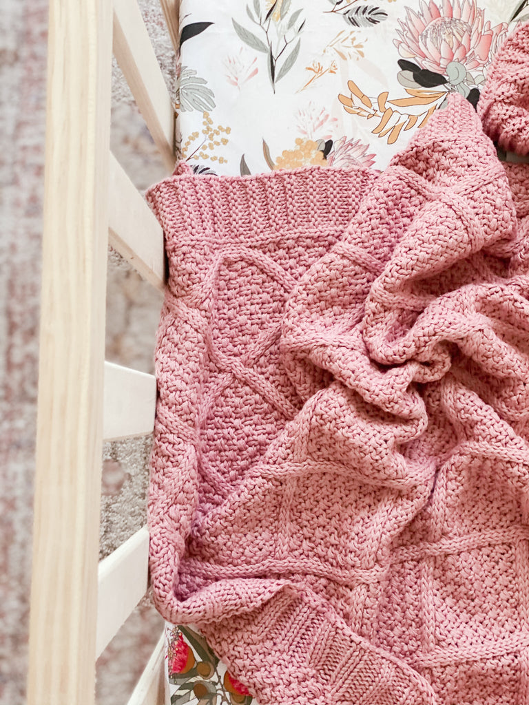 Pink Knitted Blanket 