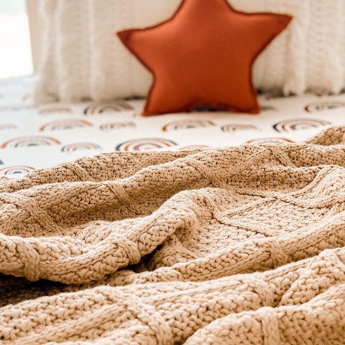 Taupe Knitted Blanket