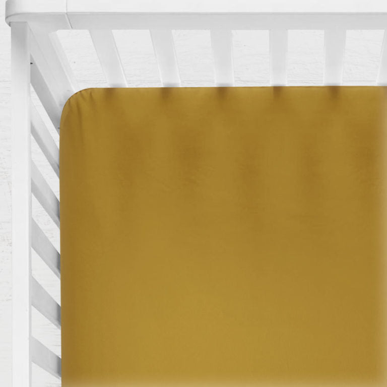 Mustard Fitted Crib Sheet / Drap-housse moutarde pour berceau