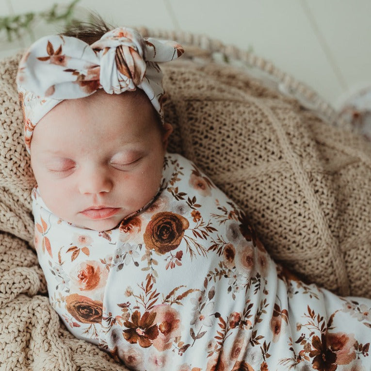 Willow Jersey Swaddle Wrap & Top Knot