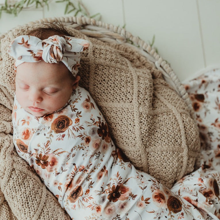 Willow Jersey Swaddle Wrap &amp; Top Knot