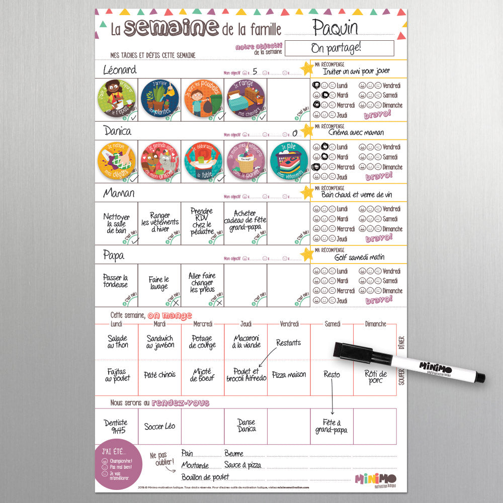 Minimo, family organizer One week at a time - vertical
