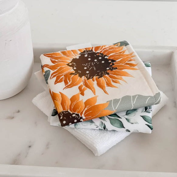 Sunflowers Baby Bath Wash Cloth / Gant de toilette pour bébé